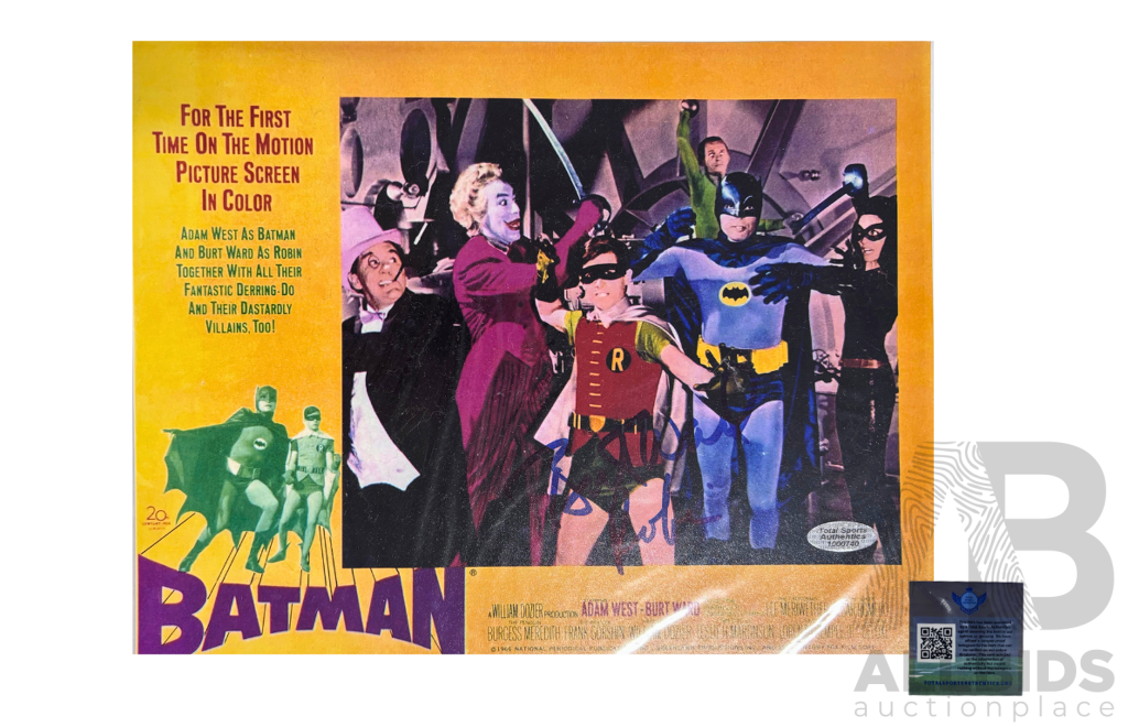 1966 Batman Film Poster Signed by Burt Ward with COA