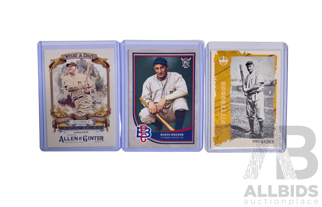 Honus Wagner Three Card Tribute Lot