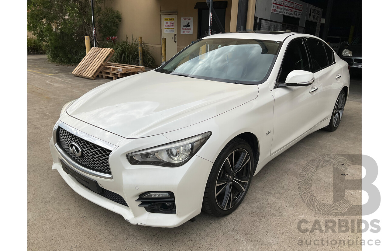 8/2016 Infiniti Q50 2.2d S Premium V37 4d Sedan Majestic White Pearl Turbo Diesel 2.1L