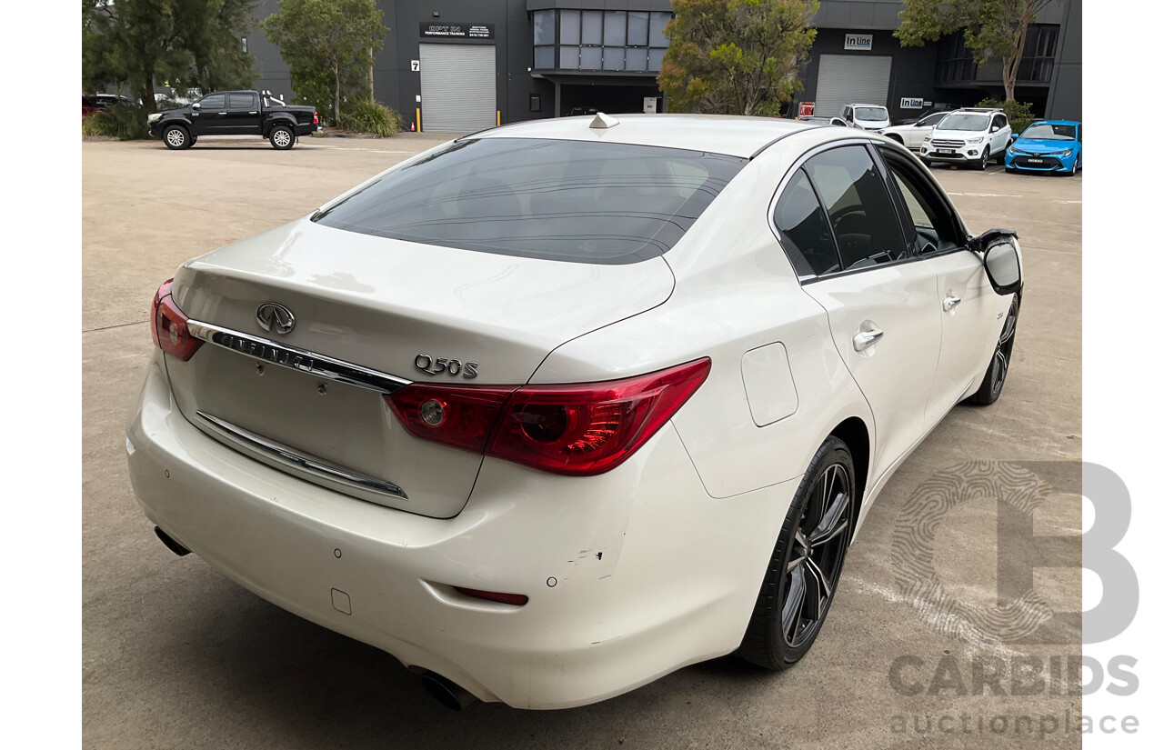 8/2016 Infiniti Q50 2.2d S Premium V37 4d Sedan Majestic White Pearl Turbo Diesel 2.1L