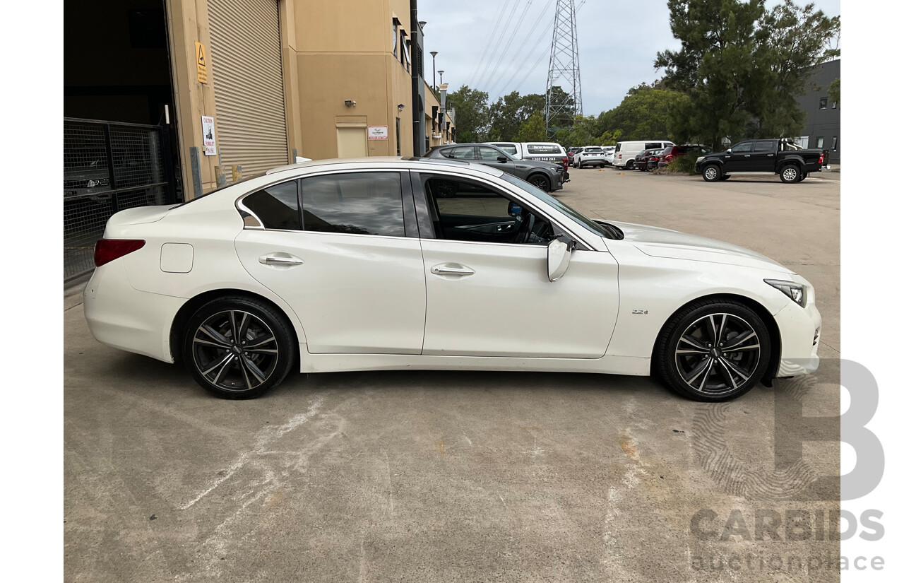 8/2016 Infiniti Q50 2.2d S Premium V37 4d Sedan Majestic White Pearl Turbo Diesel 2.1L