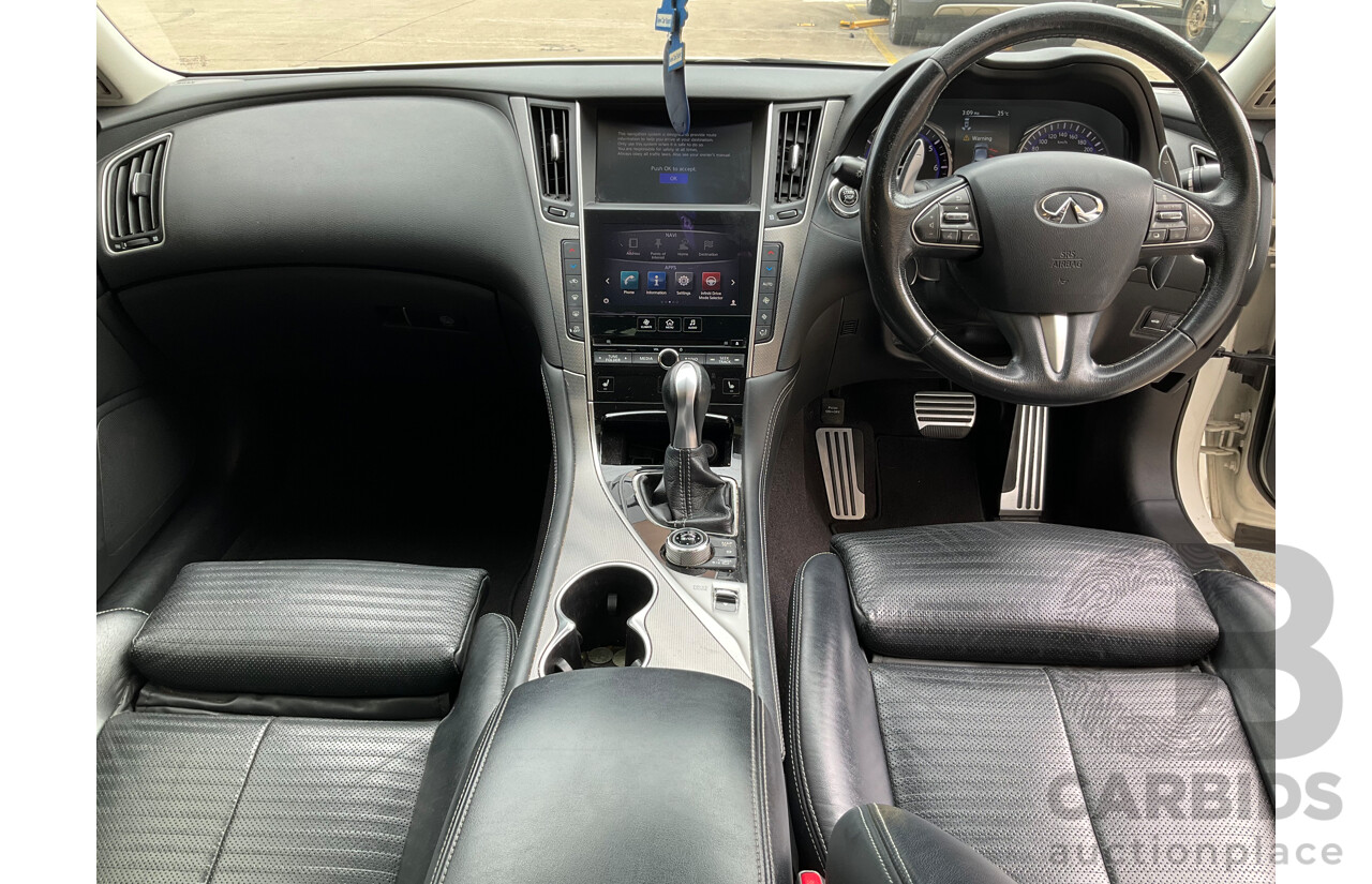 8/2016 Infiniti Q50 2.2d S Premium V37 4d Sedan Majestic White Pearl Turbo Diesel 2.1L