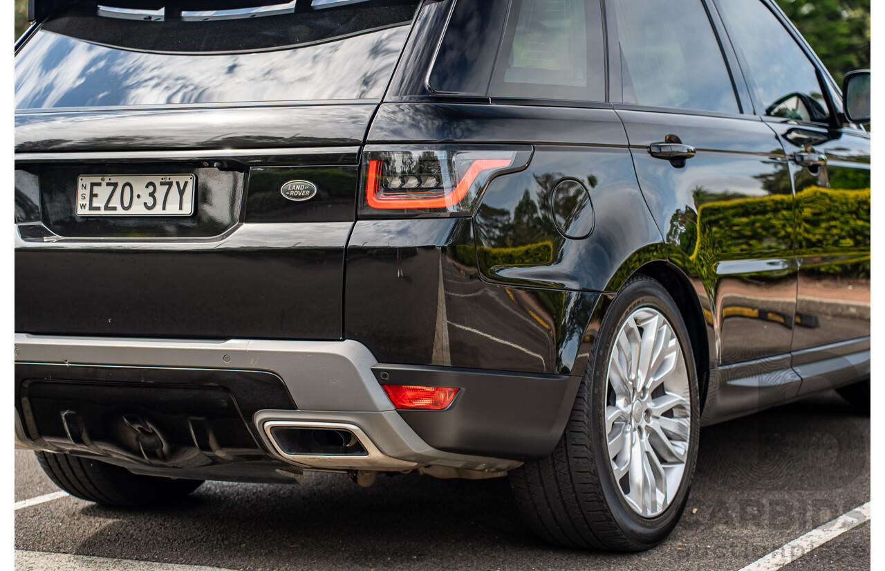 06/2018 Land Rover Range Rover Sport SDV6 SE (225kW AWD) LW MY18 4d Wagon Santorini Black Metallic Turbo Diesel V6 3.0L