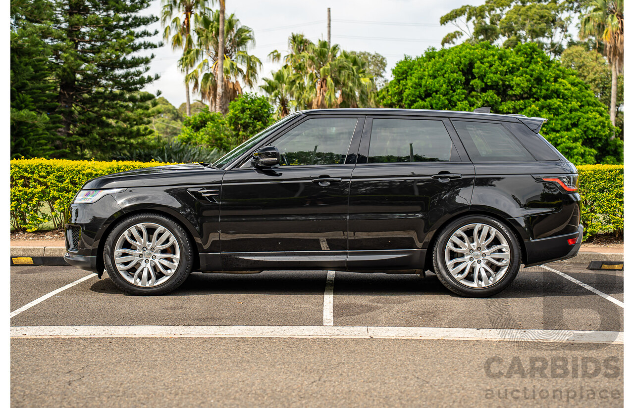 06/2018 Land Rover Range Rover Sport SDV6 SE (225kW AWD) LW MY18 4d Wagon Santorini Black Metallic Turbo Diesel V6 3.0L
