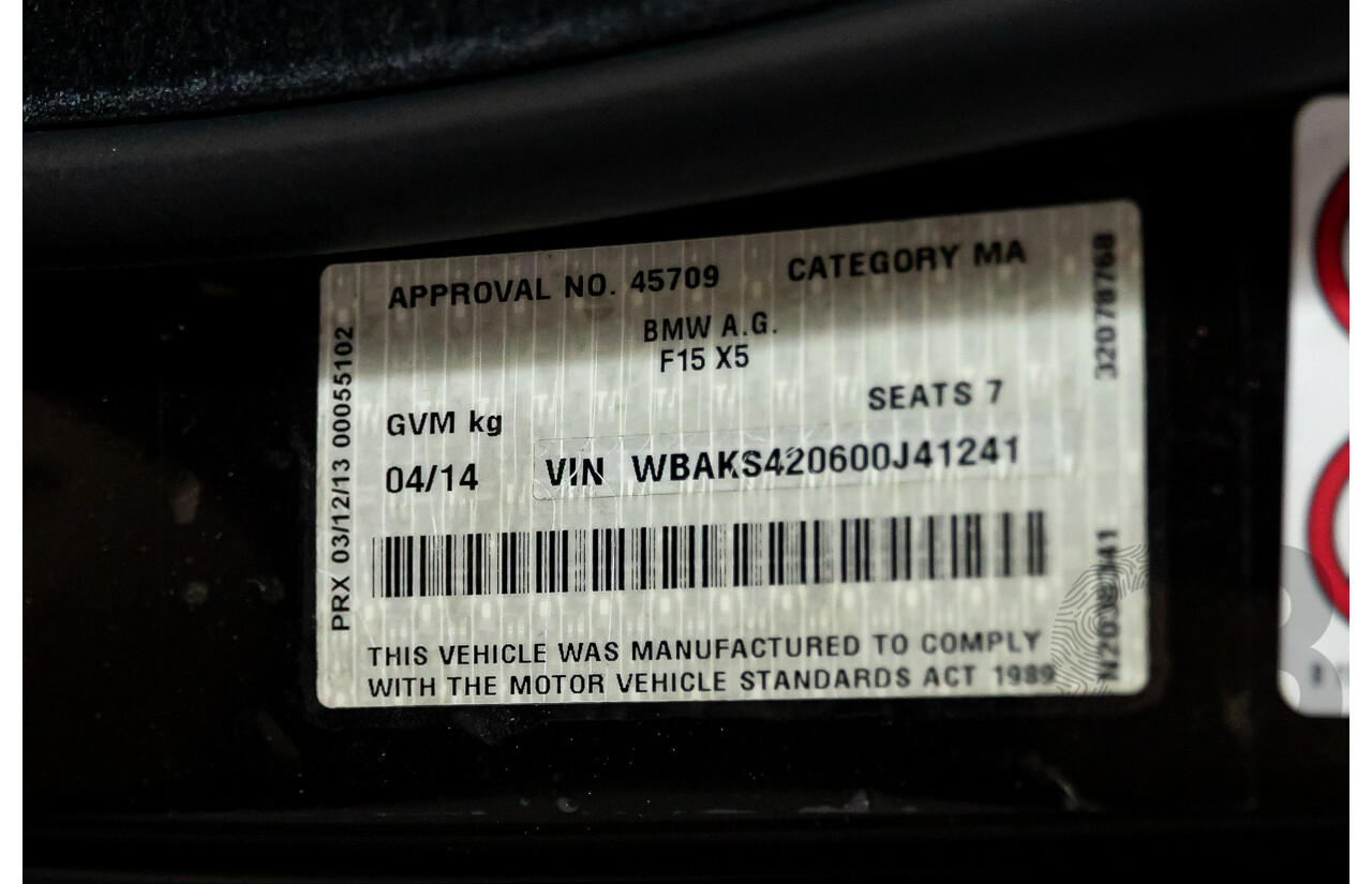 4/2014 Bmw X5 Xdrive 30d F15 MY14 4d Wagon Sparkling Brown Metallic Turbo Diesel 3.0L - 7 Seater
