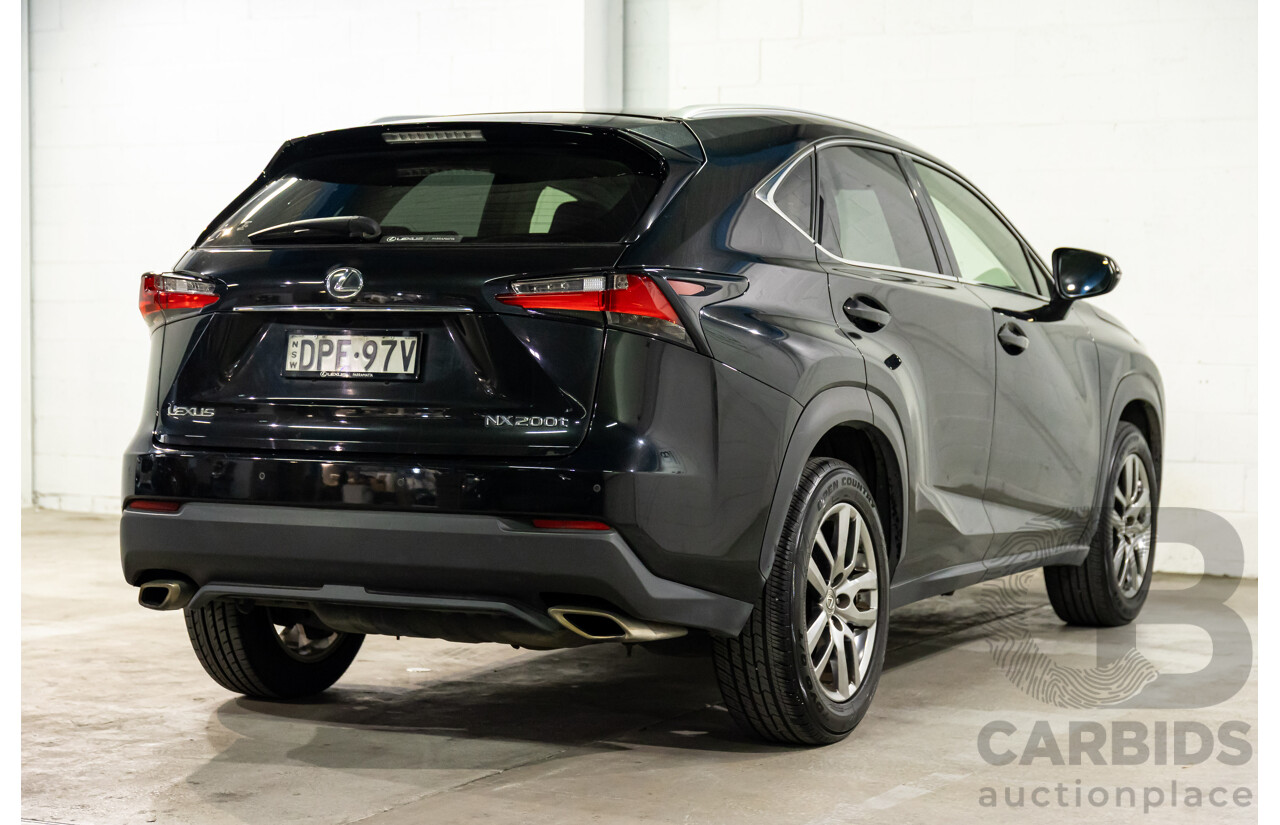 06/2017 Lexus NX200t Luxury (FWD) AGZ10R 4d Wagon Obsidian Black Turbo 2.0L
