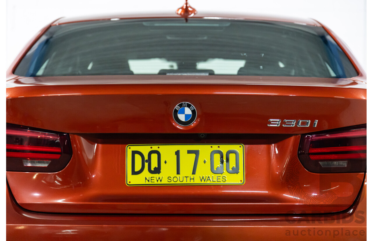 08/2018 BMW 330i M Sport (RWD) F30 LCI MY18 4d Sedan Sunset Orange Metallic Turbo 2.0L