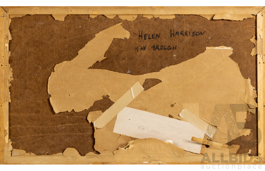 Helen Harrison (20th Century, Australian), the Brolga, Wonderful Vintage Original Oil on Masonite, 38 x 63 cm (frame)