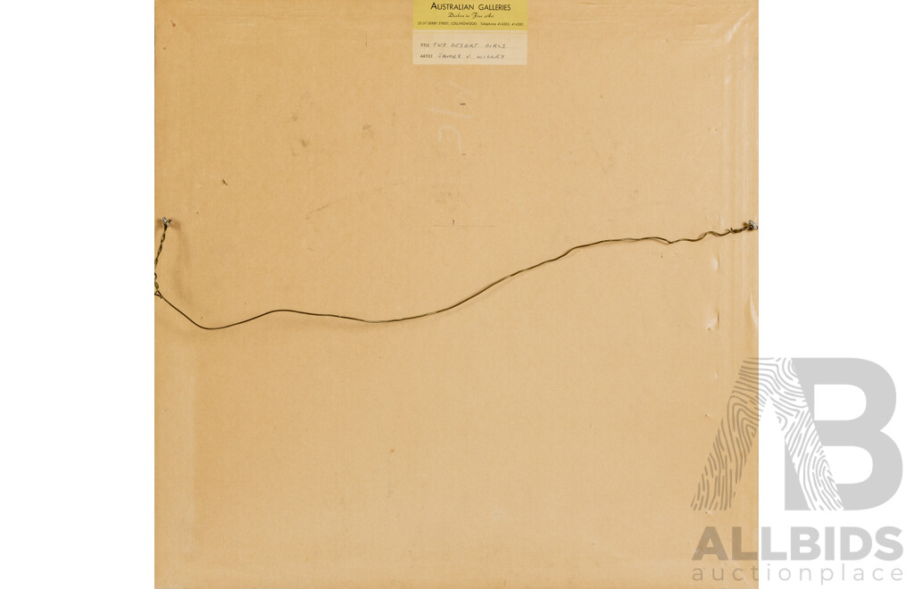 James V. Wigley, (20th Century, Australian, 1917-1999), Two Desert Girls, Wonderful Original Vintage Watercolour, 46 x 47 cm (frame)