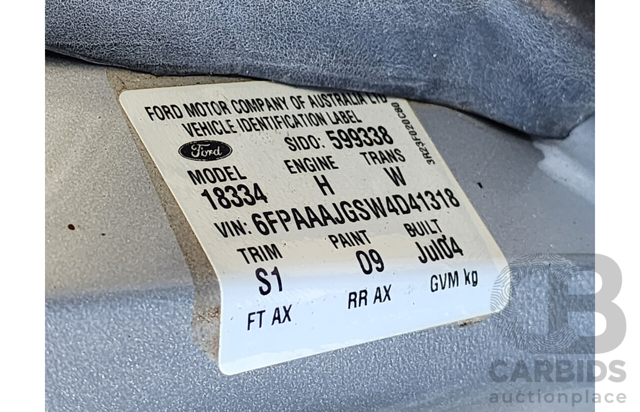 7/2004 Ford Falcon Futura BA 4d Sedan Silver 4.0L