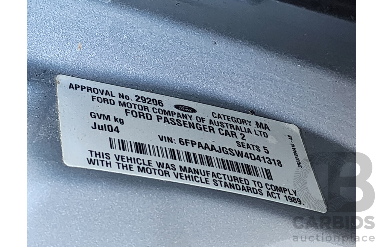 7/2004 Ford Falcon Futura BA 4d Sedan Silver 4.0L