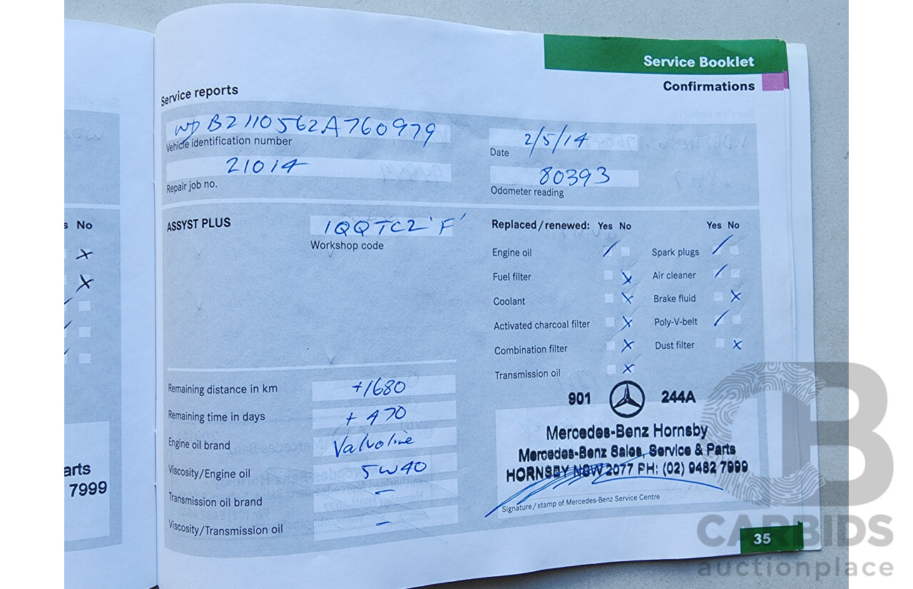 3/2005 Mercedes-Benz E350 Avantgarde 211 4d Sedan Blue 3.5L