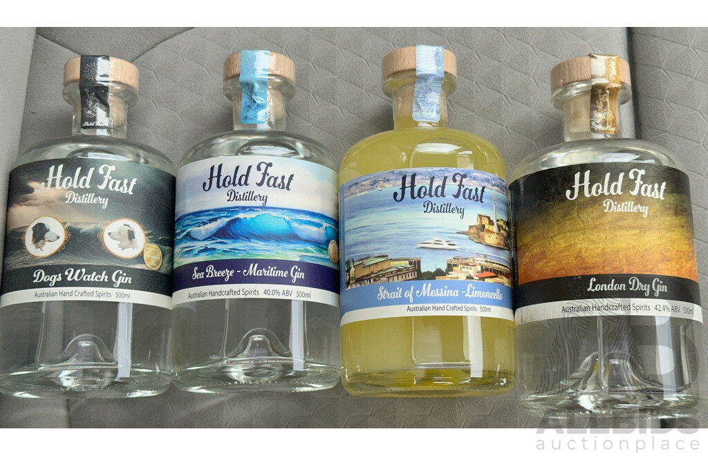 Four Bottles of 500ml Hold Fast Spirits