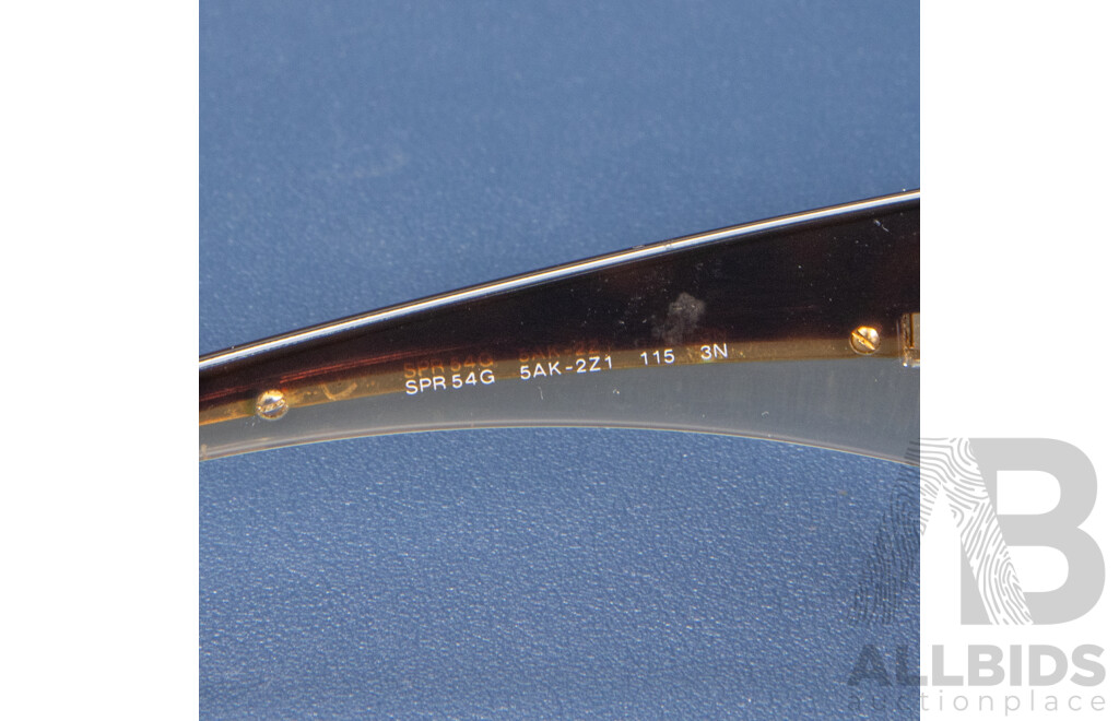 PRADA Shield Brown/Gold Sunglasses with Slip Cover