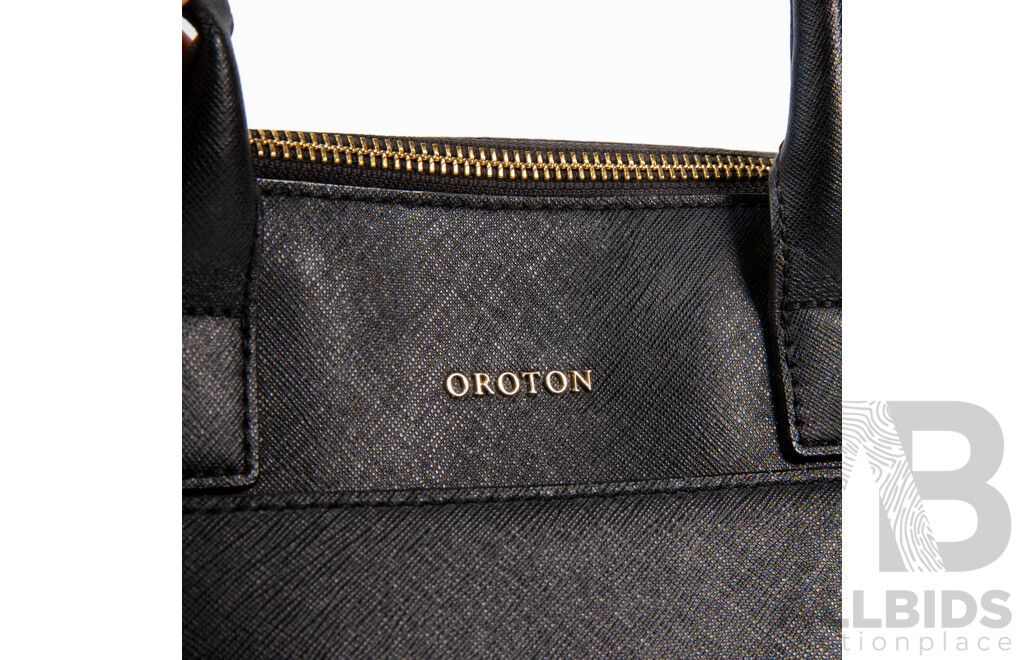 Oroton Maison Griptop Black Bag