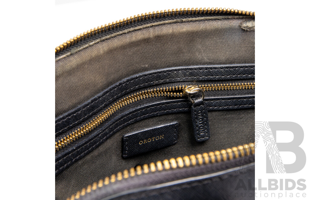 Oroton Maison Griptop Black Bag