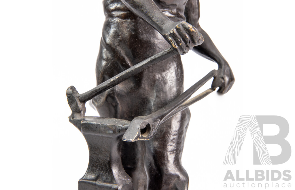 Vintage Bronze 'Blacksmith at Anvil'