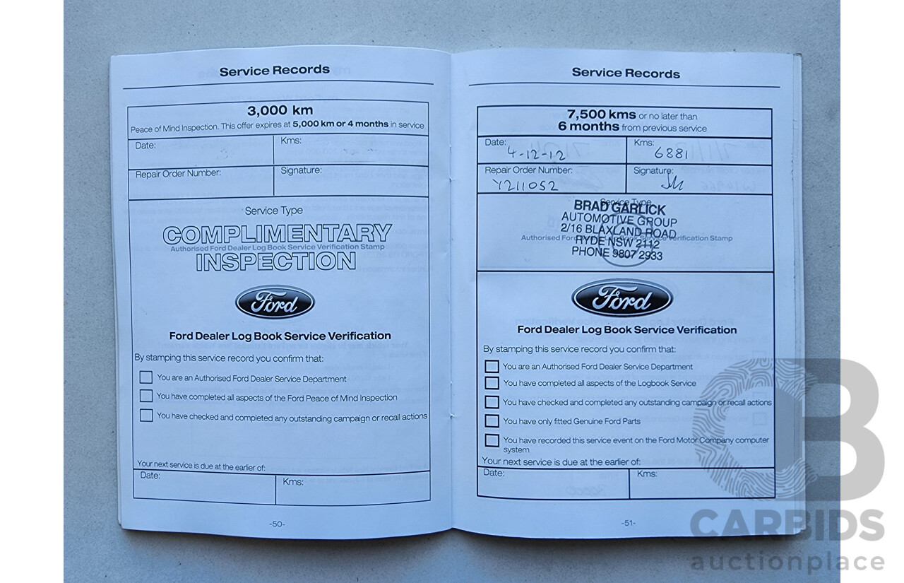 2/2012 Ford G6 E FG MK2 4d Sedan Blue 4.0L