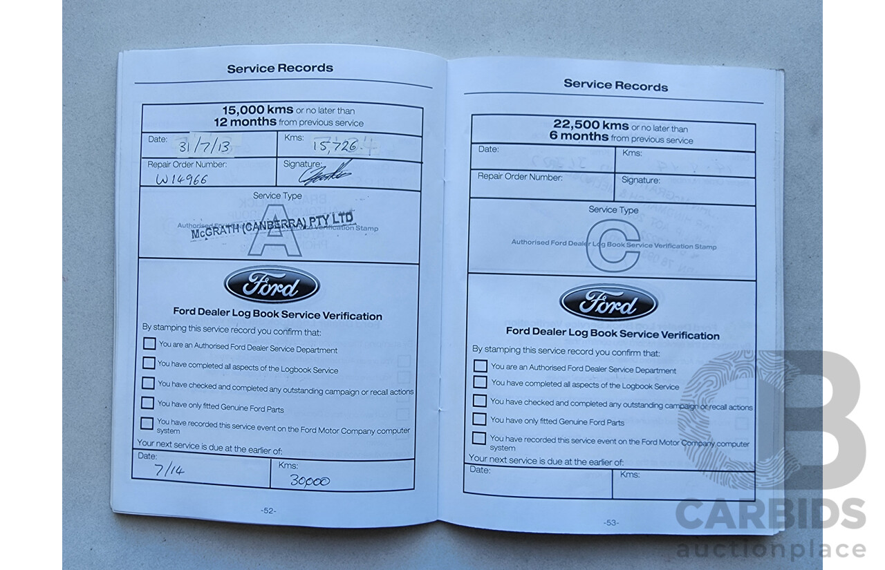 2/2012 Ford G6 E FG MK2 4d Sedan Blue 4.0L