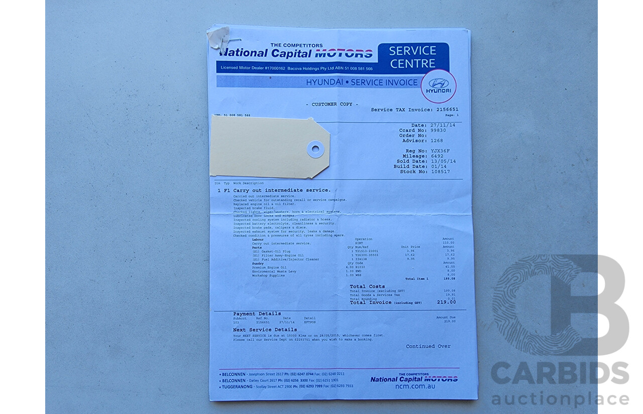 2/2014 Hyundai i30 Trophy GD MY14 5d Hatchback White 1.8L