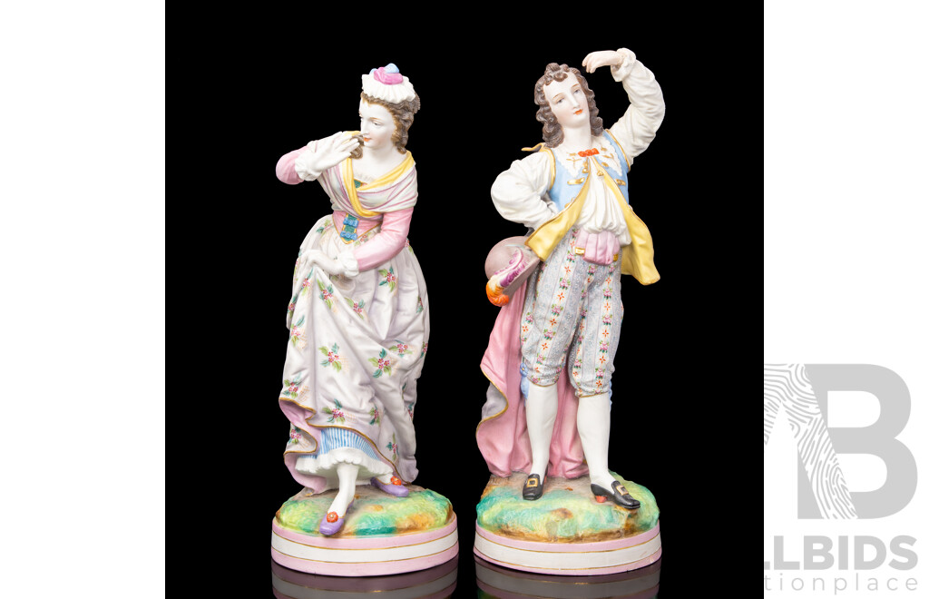 Pair of Reproduction Chalkware Classical Figures