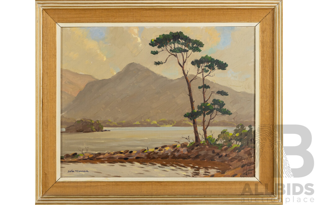 Sean O'Connor, (20th Century, Irish, 1909-1992), Ross Island, Wonderful Original Vintage Oil on Canvas Board, 47 x 57 cm (frame)