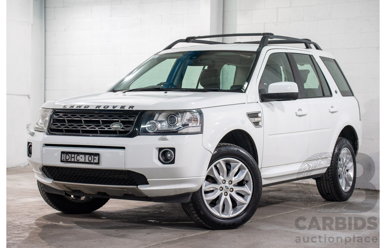 2/2014 Land Rover Freelander 2 TD4 SE (4x4) LF MY14 4d Wagon Fuji White Turbo Diesel 2.2L