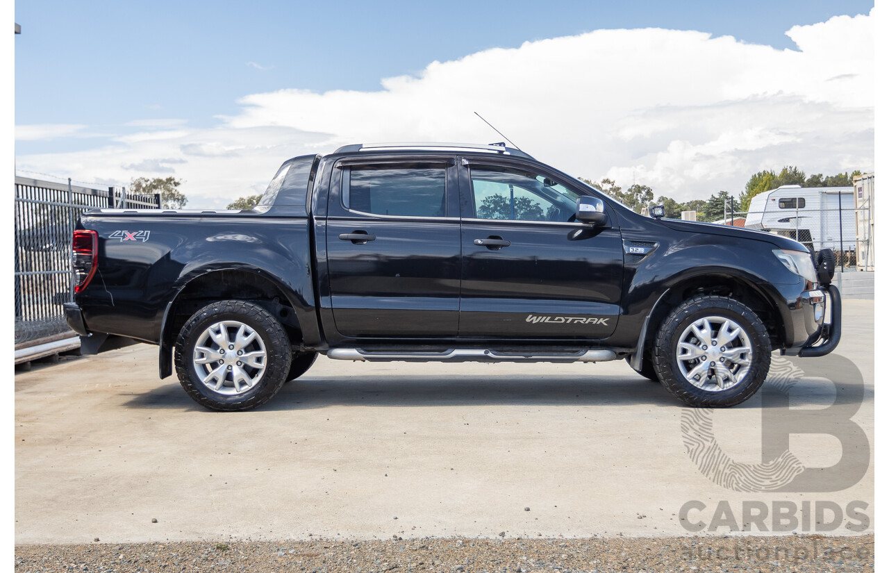 05/2015 Ford Ranger Wildtrak 3.2 (4x4) PX Crew Cab Utility Mica Black Metallic Turbo Diesel 3.2L
