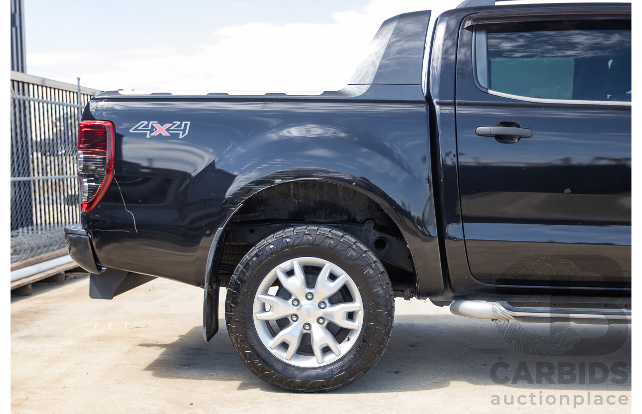 05/2015 Ford Ranger Wildtrak 3.2 (4x4) PX Crew Cab Utility Mica Black Metallic Turbo Diesel 3.2L