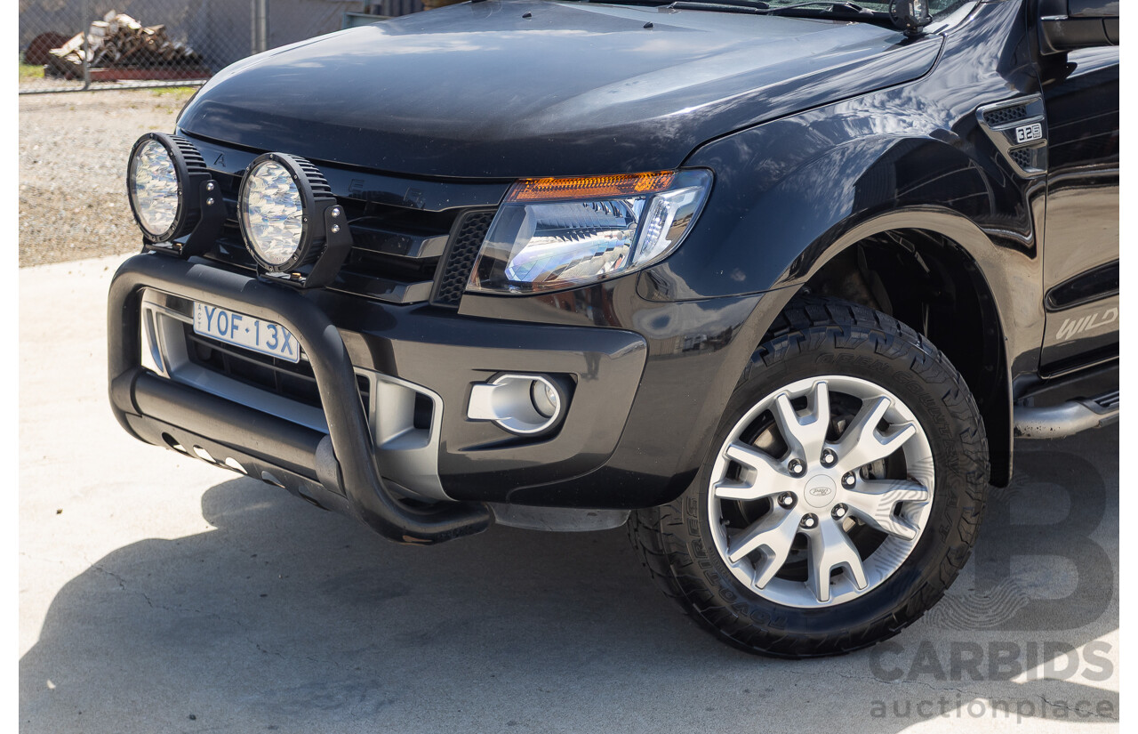 05/2015 Ford Ranger Wildtrak 3.2 (4x4) PX Crew Cab Utility Mica Black Metallic Turbo Diesel 3.2L