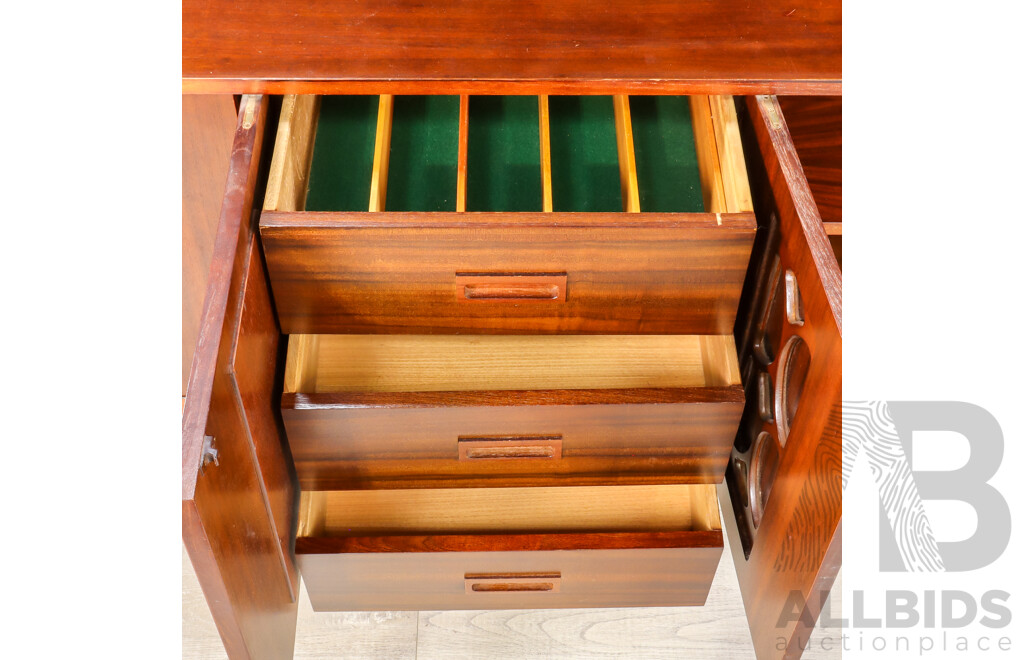Mid Century Teak Four Door Sideboard by Avalon Furniture