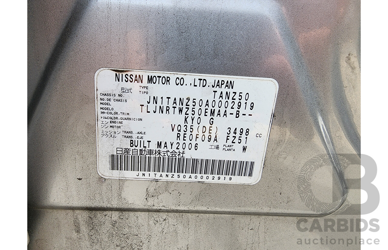 5/2006 Nissan Murano Ti Z50 4d Wagon Silver 3.5L
