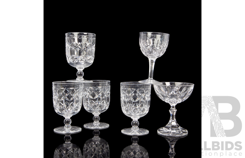 Set of 6 Stuart Lead Crystal Wine Glasses