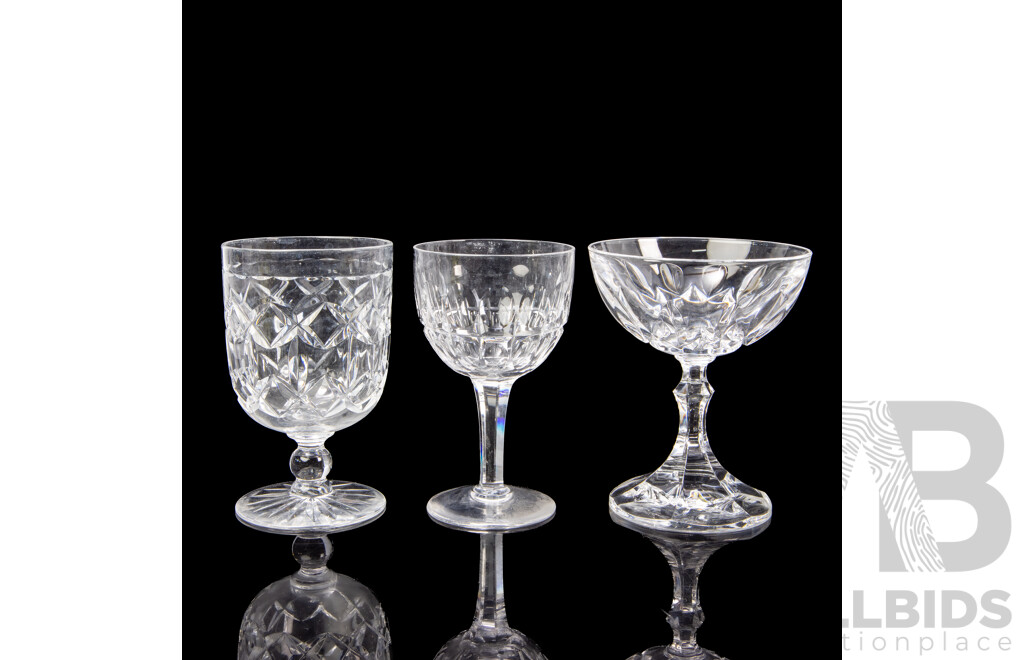 Set of 6 Stuart Lead Crystal Wine Glasses