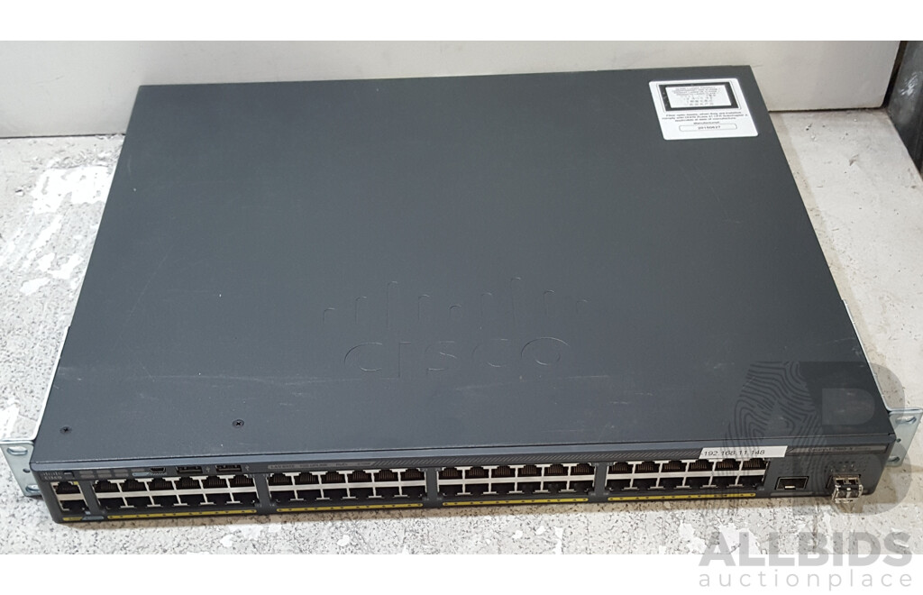 Cisco (WS-C2960X-48LPD-L) Catalyst 2960-X Series 48-Port Gigabit PoE+ Switch