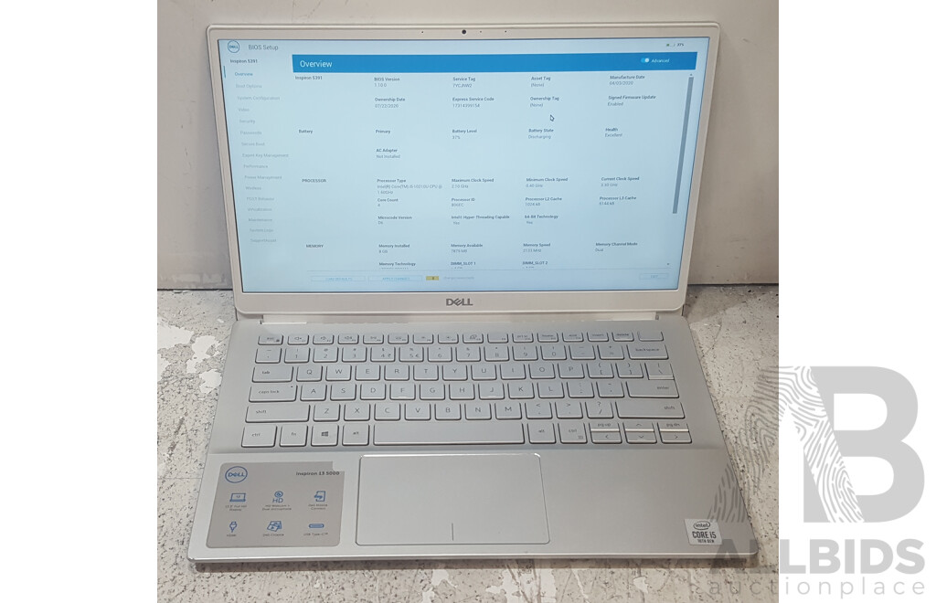 Dell Inspiron 5391 10th Gen Intel Core i5 (10210U) 1.60GHz-4.20GHz 4-Core CPU 13.3-Inch FHD Laptop