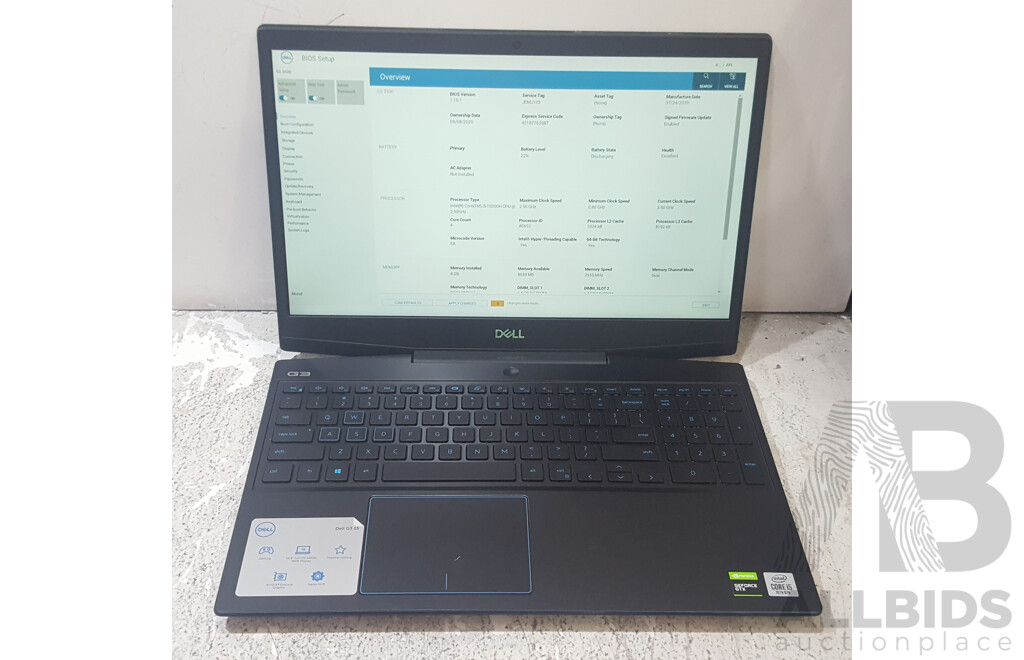 Dell G3 3500 10th Gen Intel Core i5 (10300H) 2.50GHz-4.50GHz 4-Core CPU 15.6-Inch FHD Laptop w/ Onboard NVIDIA GeForce GTX 1650