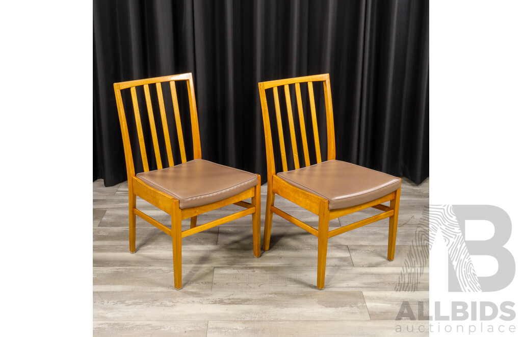 Pair of Maple Splat Back Dining Chairs by Fred Ward for Kees Westra