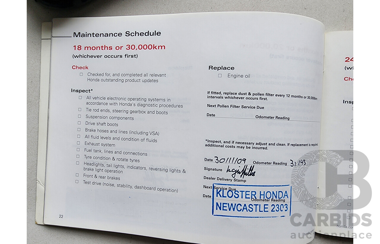 8/2008 Honda Accord EURO Luxury 10 4d Sedan Red 2.4L