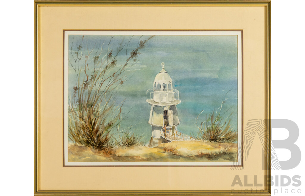 Helen Hudson (20th Century, Australian, 1938-), Light House - Bradley's Head, Original Watercolour, 47 x 57 cm (frame)