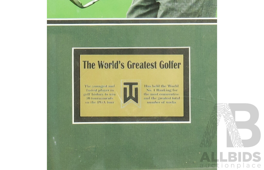 Framed Eldrick 'Tiger' Woods Signed Photo Montage