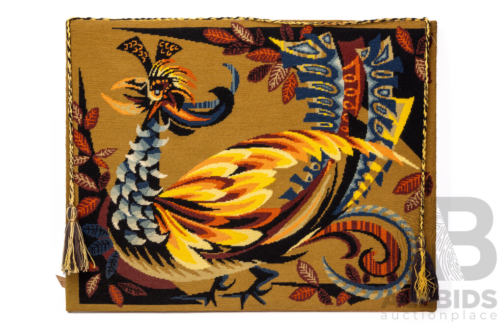 Vintage L'Oiseau D'Or Unframed Tapestry by Royal Paris