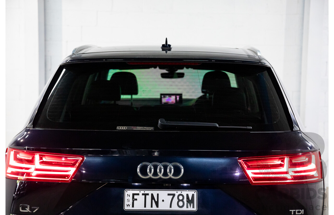 10/2017 Audi Q7 3.0 TDI Quattro (160kW AWD) 4M MY17 4d Wagon Ink Blue Metallic Turbo Diesel V6 3.0L