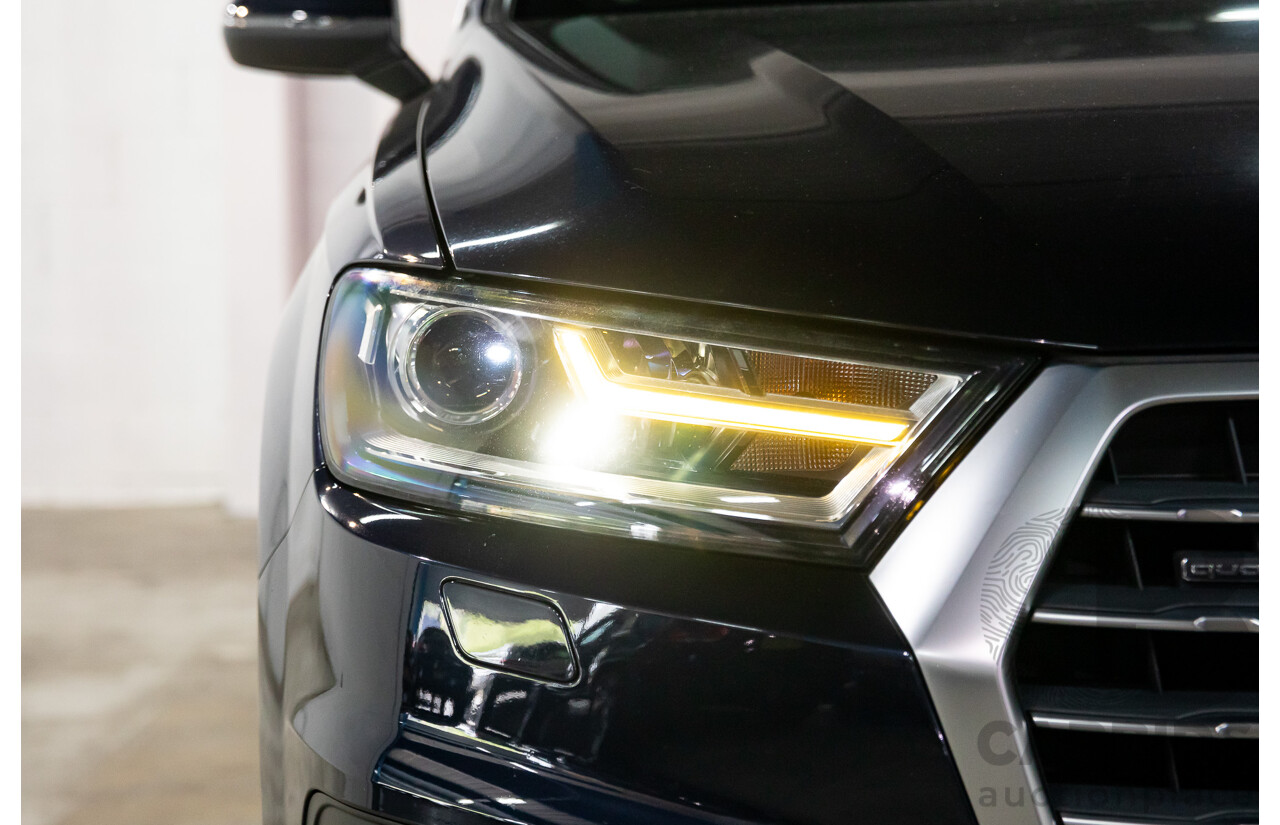 10/2017 Audi Q7 3.0 TDI Quattro (160kW AWD) 4M MY17 4d Wagon Ink Blue Metallic Turbo Diesel V6 3.0L