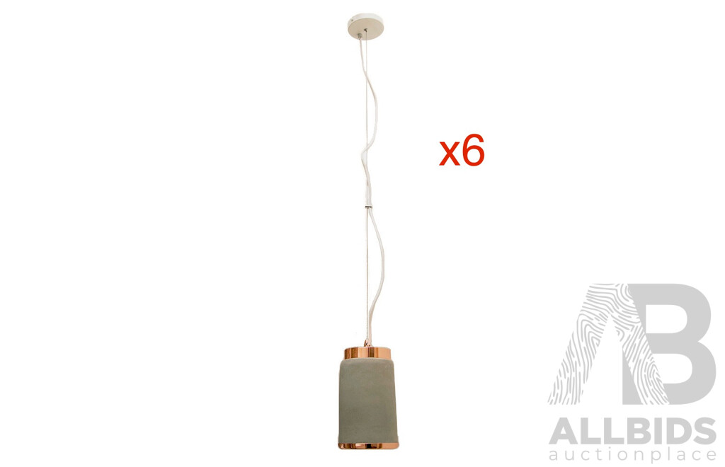 Morden Concrete Ceiling Pendant Lamp ( 2 Styles)  - Lot of 6