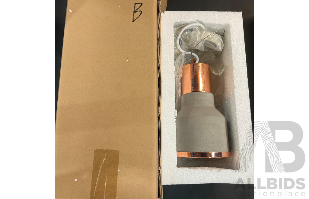 Morden Concrete Ceiling Pendant Lamp ( 2 Styles)  - Lot of 6