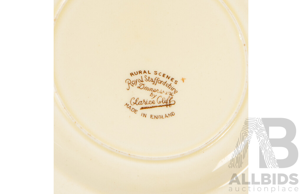 Part 'Rural Scene' Dinner Service by Clarice Cliff for Royal Staffordshire