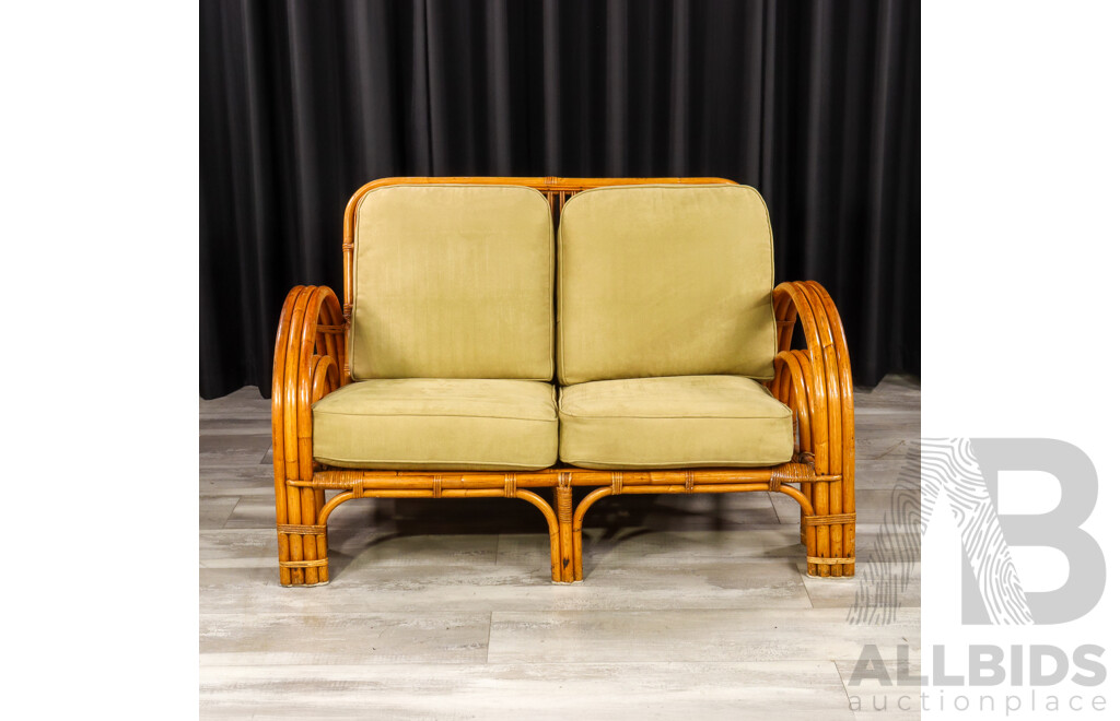 Vintage Cane Four Piece Pretzel Lounge Suite