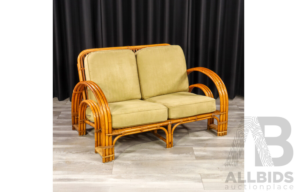 Vintage Cane Four Piece Pretzel Lounge Suite
