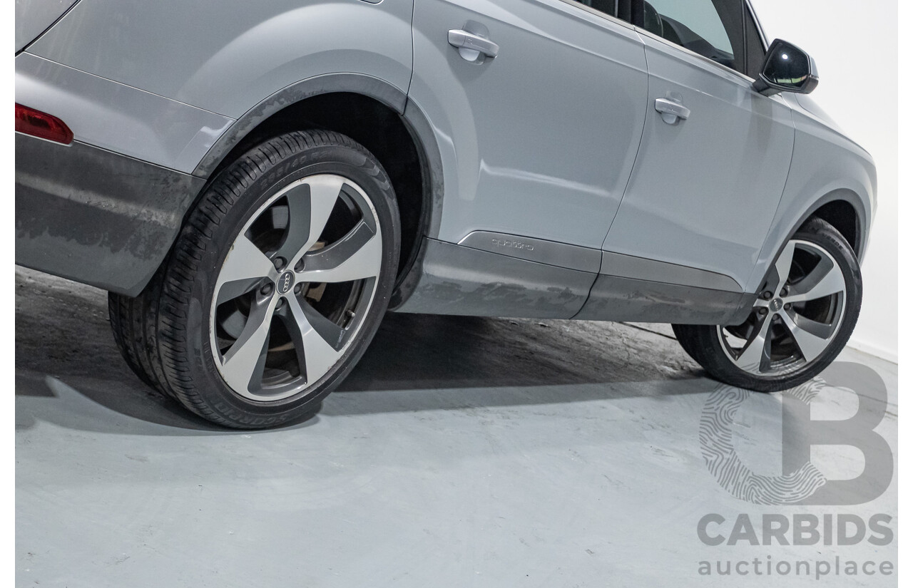 7/2016 Audi Q7 3.0 TDI Quattro (AWD) 4M MY17 4D Wagon Floret Silver Metallic Turbo Diesel V6 (160kw) 3.0L - 7 seater
